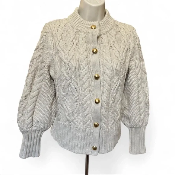Tuckernuck Ivory Cotton Colette Top Cable Knot Sweater size Small - Picture 1 of 5